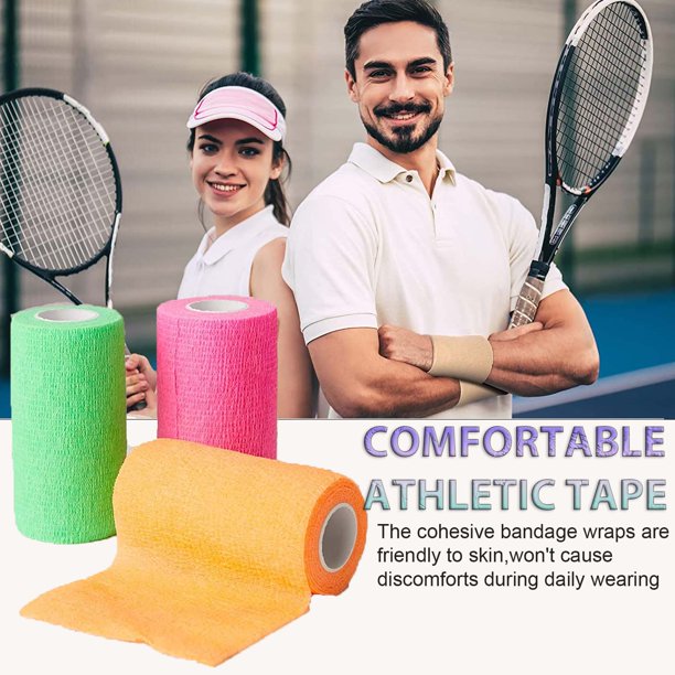MoonSun Self Adhesive Bandage Wrap, 4 inch x 5 Yards Wide Self Adherent Cohesive Wrap Bandages Elastic Waterproof Breathable Self Adhesive Bandage, Sports Tape, Vet Wrap for Pet 12 Rolls