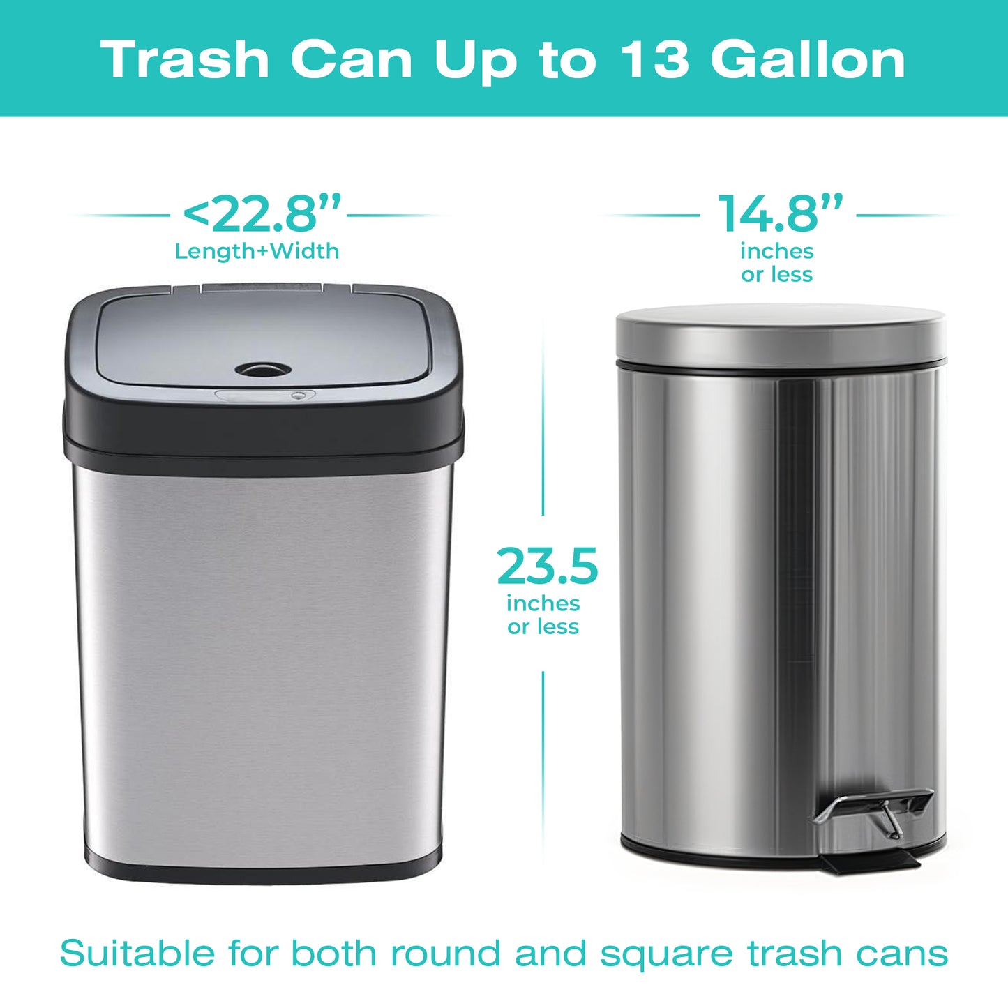 13 Gallon Trash Bags, 0.9Mil Heavy Duty Tall Kitchen Trash Bag, 50 Count Drawstring Trash Bags for Home Kitchen, Hotels, Neighborhoods