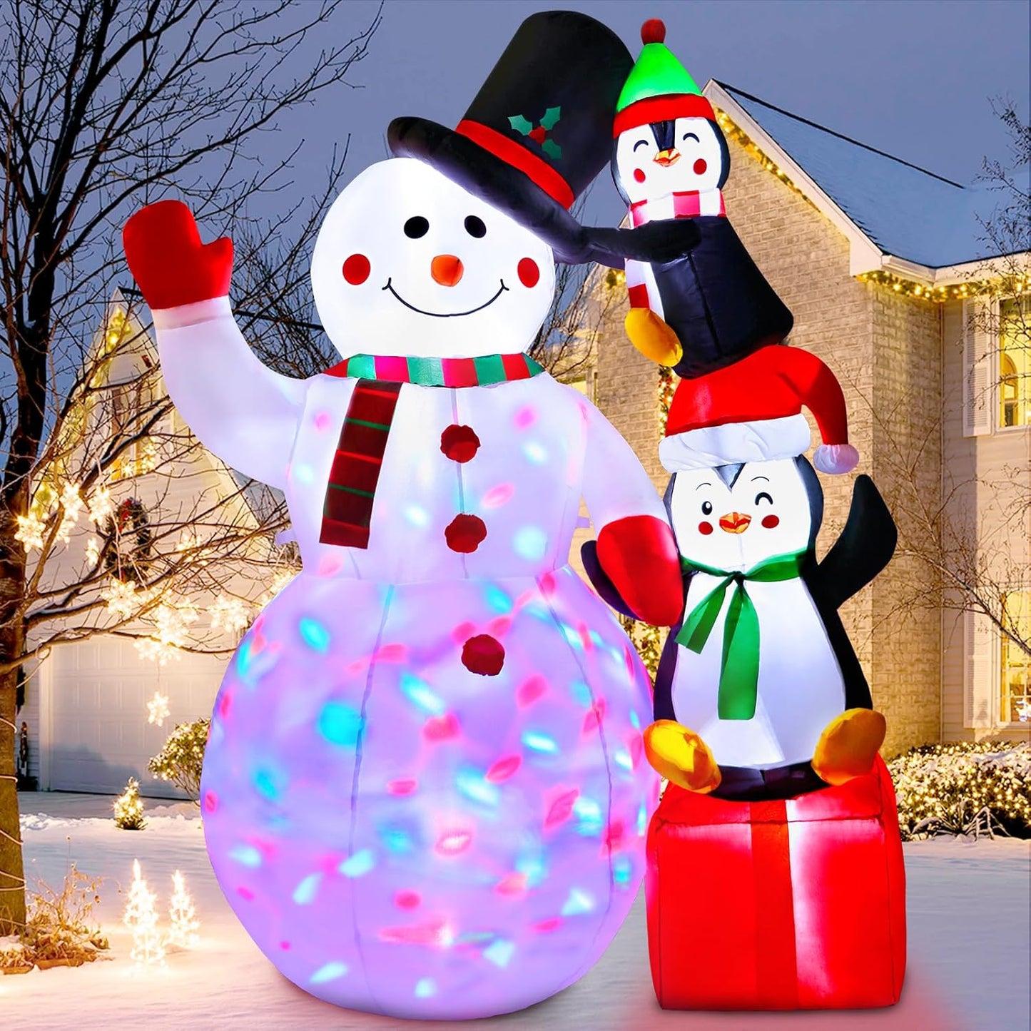 7FT Christmas Inflatable Snowman Outdoor Indoor Holiday Yard Inflatables Home Decor