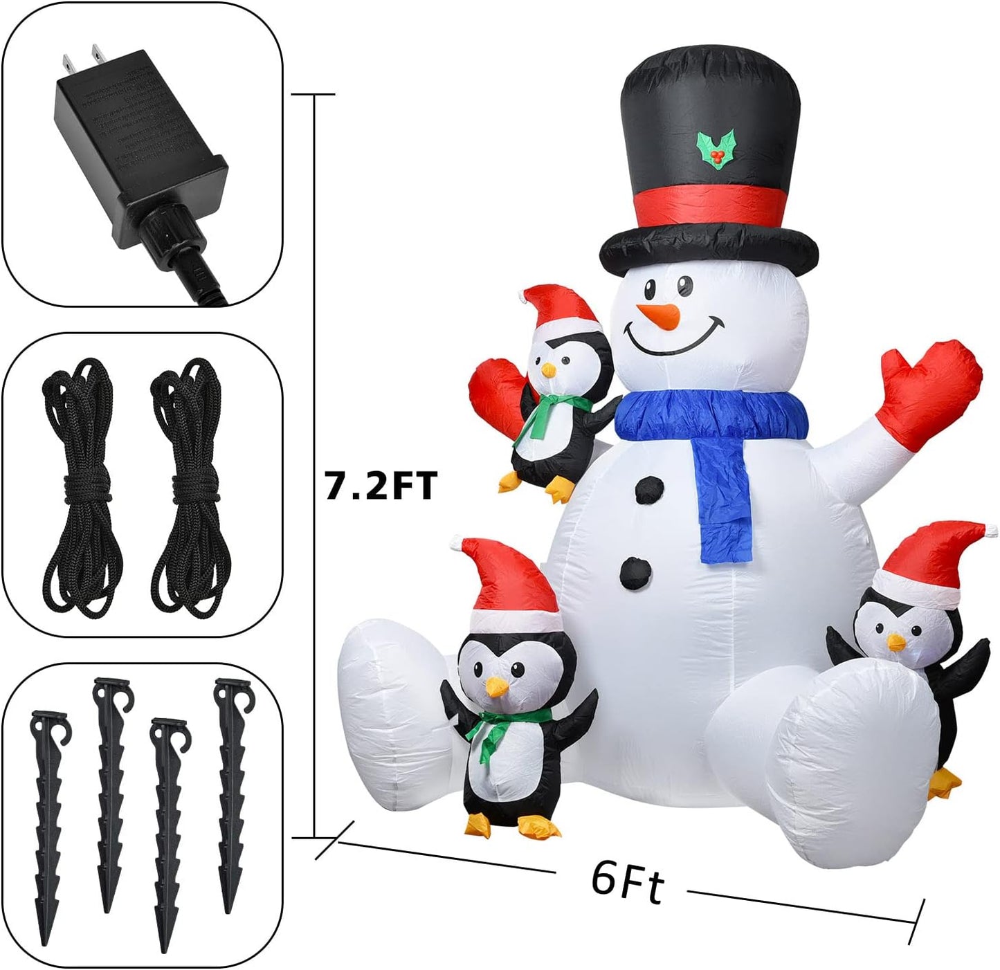 7FT Christmas Inflatable Snowman Outdoor Indoor Holiday Yard Inflatables Home Decor