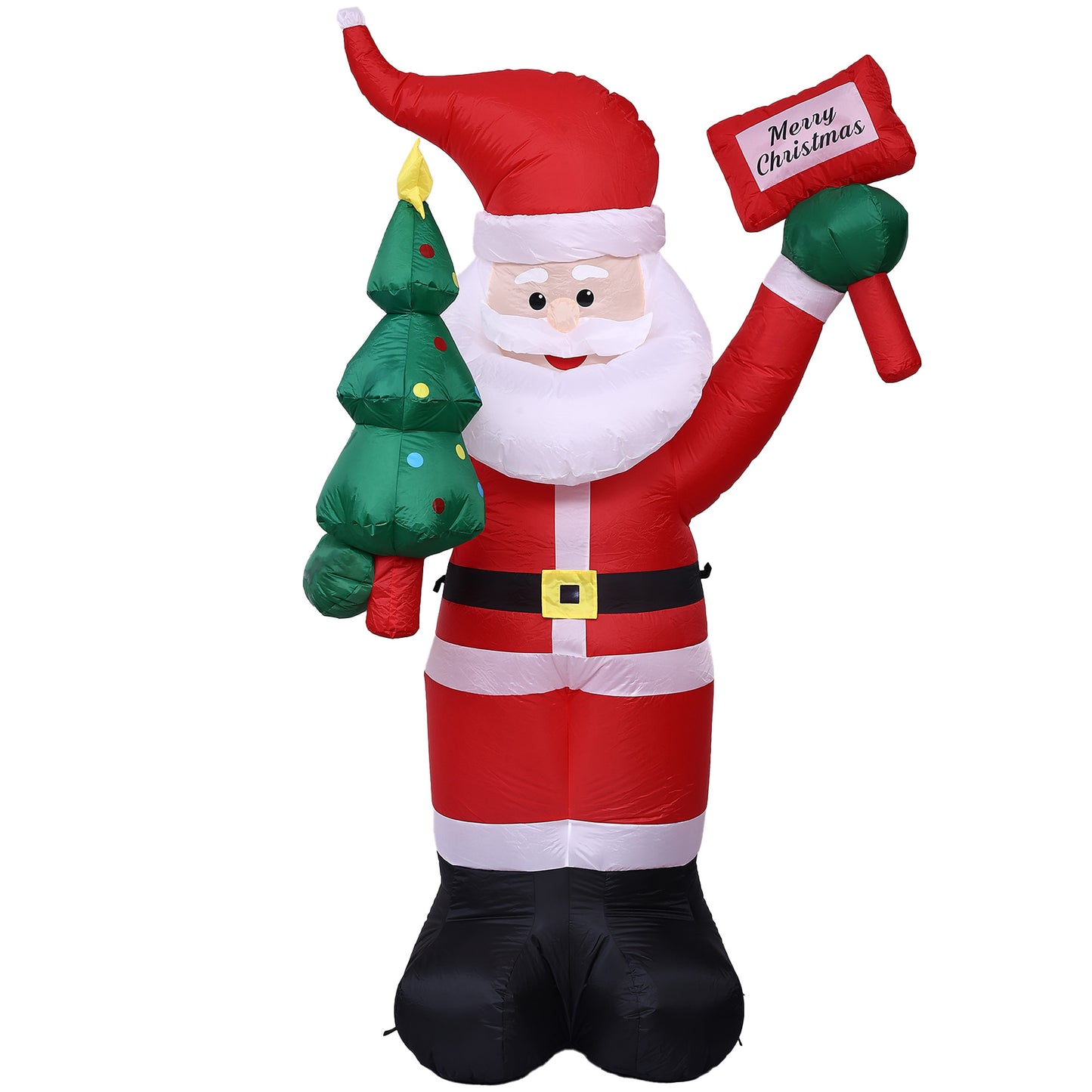 8 FT Christmas Inflatable Santa Claus with Candy and Big Gift Bag Outdoor Decor