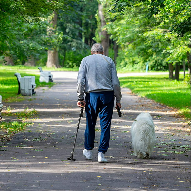 MoonSun Walking Cane for Men Women, Foldable Adjustable Collapsible Walking Stick with Two Comfort Handle,LED Flashlight, Pivoting Quad Base Standable Folding Cane for Seniors Adults Black