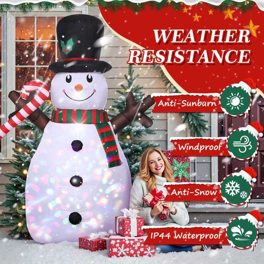 8 FT Christmas Inflatables Snowman Outdoor Decorations Blow Up Yard Decoration with LED Lights Built-in for Xmas Holiday Party Indoor