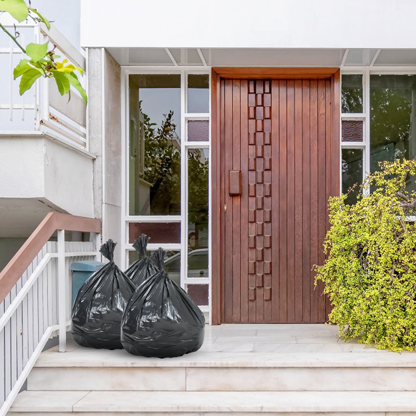 MoonSun Trash Bags, 2.2 Mil 55-60 Gallon Large Contractor Bags 30 Counts Heavy Duty Outdoor Garbage Can Liners Black