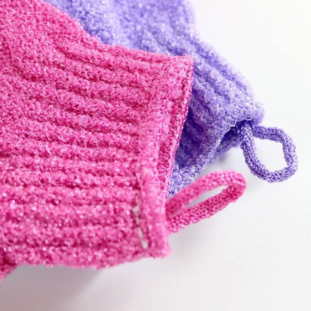 6 Pairs Exfoliating Shower Gloves, Stretch Body Scrubber Loofah Gloves, Exfoliating Dual Texture Bath Gloves for Shower, Spa, Massage, Family Scrubbing Glove for Women Men