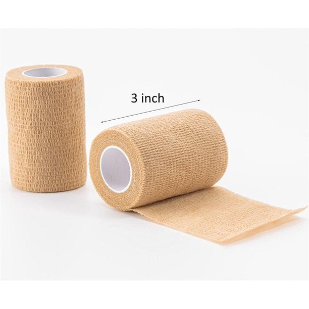 MoonSun Self Adhesive Bandage Wraps, 3 inch x 5 yards 12 Rolls Cohesive Vet Elastic Adhesive Tape, Athletic Tape, Hand & Wrist Wraps, Ankle wrap, Premium-Grade Medical Stretch Wrap 12 Colors
