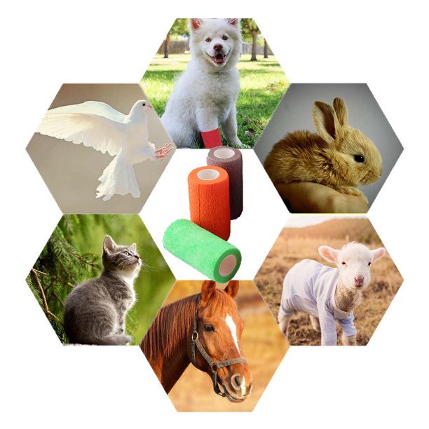 MoonSun Self Adhesive Bandage Wrap, 4 inch x 5 Yards Wide Self Adherent Cohesive Wrap Bandages Elastic Waterproof Breathable Self Adhesive Bandage, Sports Tape, Vet Wrap for Pet 12 Rolls