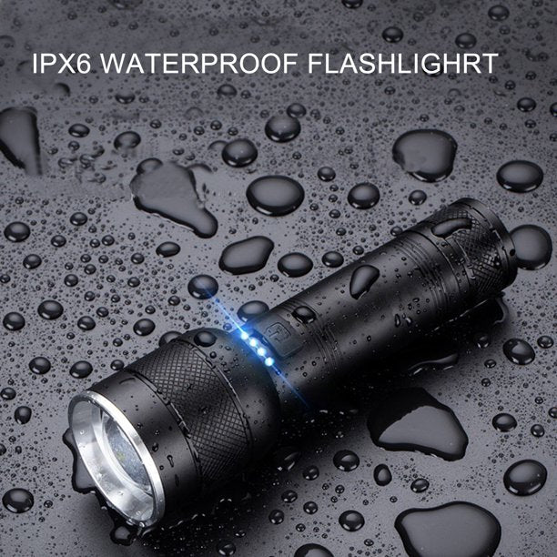 100000 Lumens Powerful Flashlight, Super Bright Rechargeable LED Handheld Flashlights for Hiking Hunting Camping Zoomable Outdoor Flashlights