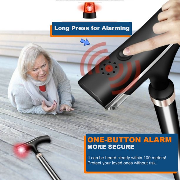 Walking Cane, 10 Levels Adjustable Cane for Men Women, Pivoting Quad Base