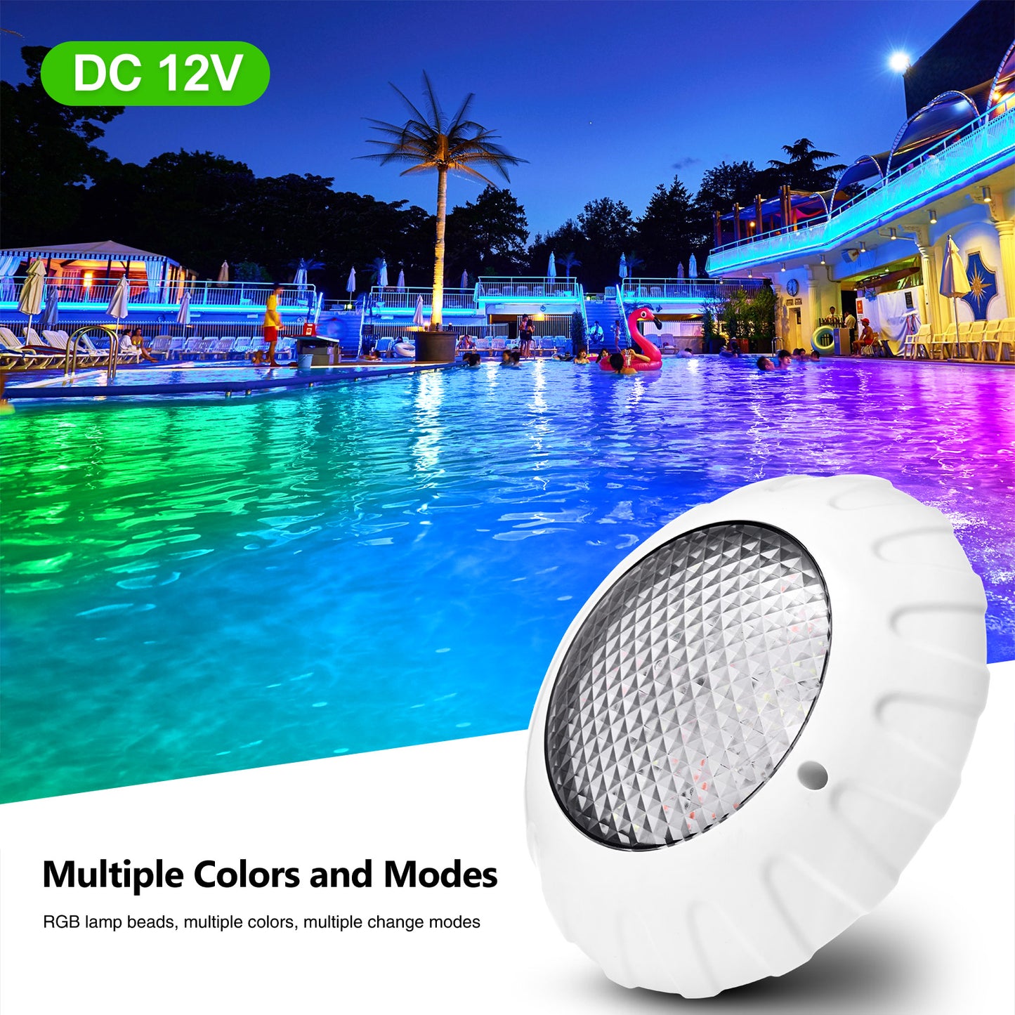 Submersible Pool Lights with Remote RF, 9" X 9" X 2" Submersible Led Lights Waterproof IP68, LED Underwater Lights, Colors Changing Pond Lights