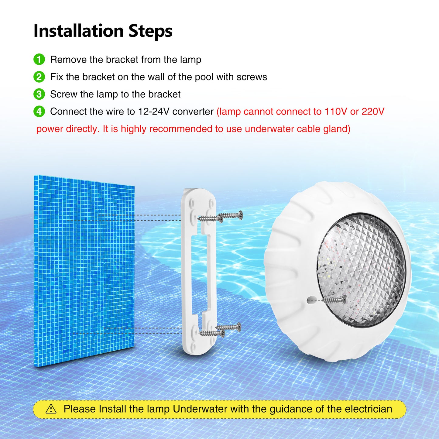 Submersible Pool Lights with Remote RF, 9" X 9" X 2" Submersible Led Lights Waterproof IP68, LED Underwater Lights, Colors Changing Pond Lights