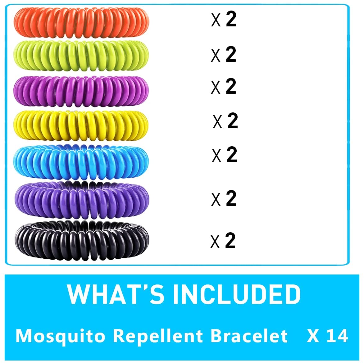 MOONSUN Ultrasonic Mosquito Repellent Bracelet Children Adult Anti Mosquito Wristband Insect Pest Control Ultrasonic Repeller 2 Pack