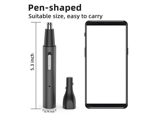 Nose Hair Trimmer, Rechargeable Professional Painless Eyebrow Trimmer for Ear Beard Hairline, 2 in 1 for Men and Women, Black
