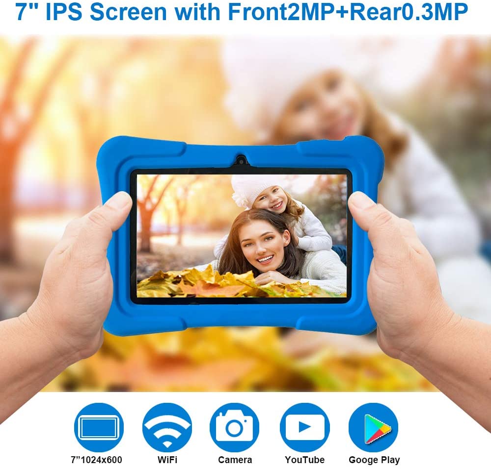 Kids Learning Android Tablet, 4GB RAM, 32GB ROM, Android 11, IPS HD Display, 7” Kids Tablet, Blue