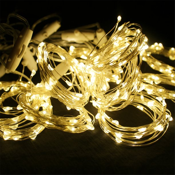 LED Curtain Lights, Fairy String Light 9.8 x 9.8ft, Waterproof 8 Modes Fairy Light, Curtain Light with Remote Control & Hanging Hooks, for Bedroom Window Wedding Party