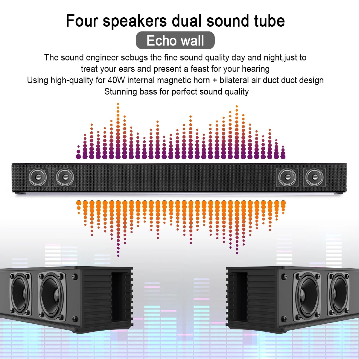 Sound Bar, Home Theater TV Soundbar Works with Smart/4K TV/CEC Remote/Optical/AUX/PC/Wall Mounted Speaker