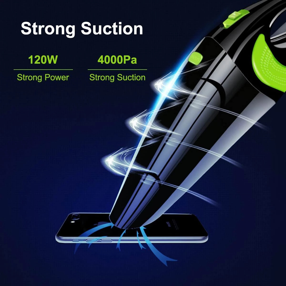 Portable Car Vacuum Cleaner, Handheld Cordless Rechargeable Car Vacuum, for Home, Car, Office Travel Cleaning, Black