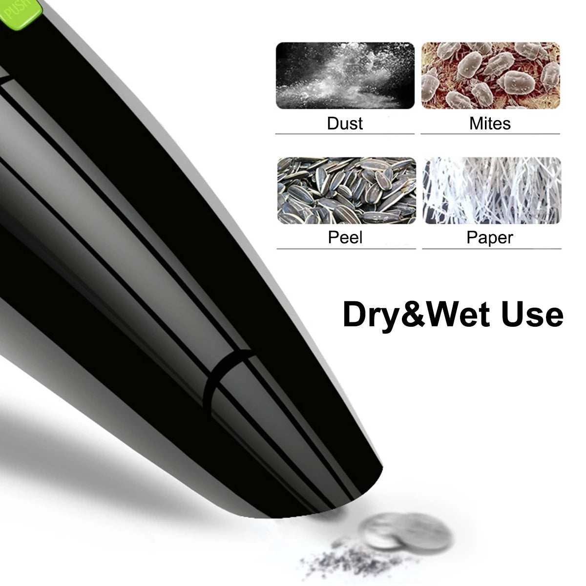 Portable Car Vacuum Cleaner, Handheld Cordless Rechargeable Car Vacuum, for Home, Car, Office Travel Cleaning, Black