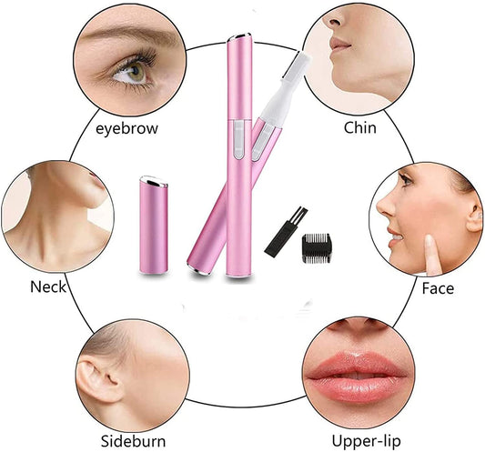 MOONSUN For Women Battery-Operated Facial Hair Remover with Comb Eyebrow Trimmer Precision Electric Eyebrow Razor