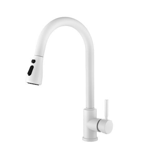 MoonSun Kitchen Faucet with Pull Out Sprayer White
