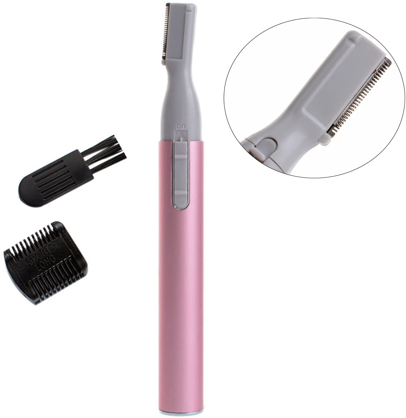 MOONSUN For Women Battery-Operated Facial Hair Remover with Comb Eyebrow Trimmer Precision Electric Eyebrow Razor