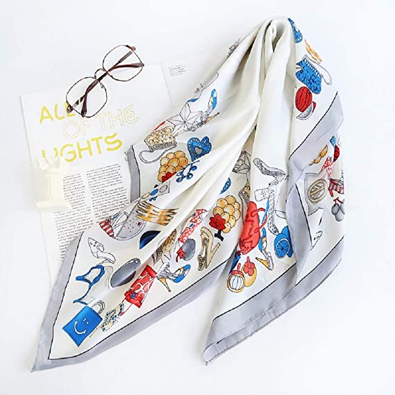 MOONSUN Fashion Neck Scarfs for Women Headscarf Hair WrapSilk Scarf Square Satin Hair Scarf