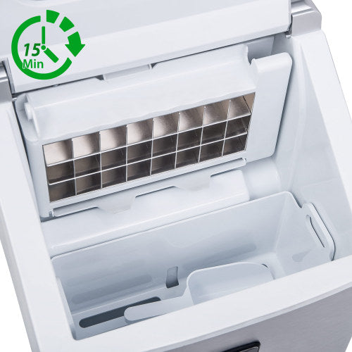 MoonSun Portable Countertop Ice Maker Machine for Crystal Ice Cubes in 48 lbs/24H with Ice Scoop