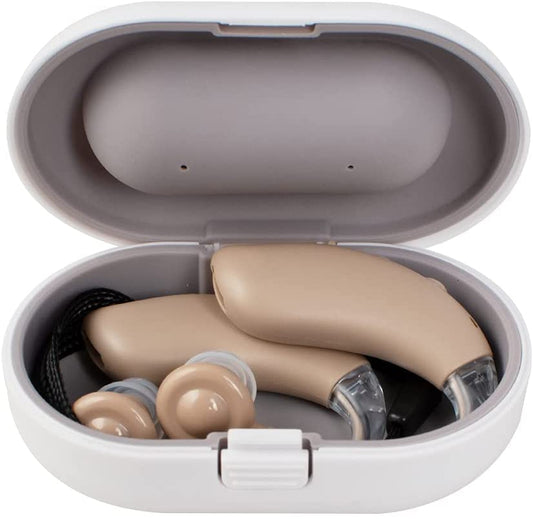 MOONSUN Hearing Amplifier for Seniors, Rechargeable Sound Hearing Amplifier with Noise Reducation, Including Charging Case, for Adults and Senior, A Pair