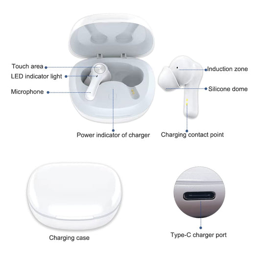 MOONSUN Hearing Amplifier for Seniors, Rechargeable Sound Hearing Amplifier with Noise Reducation, Including Charging Case, for Adults and Senior, A Pair