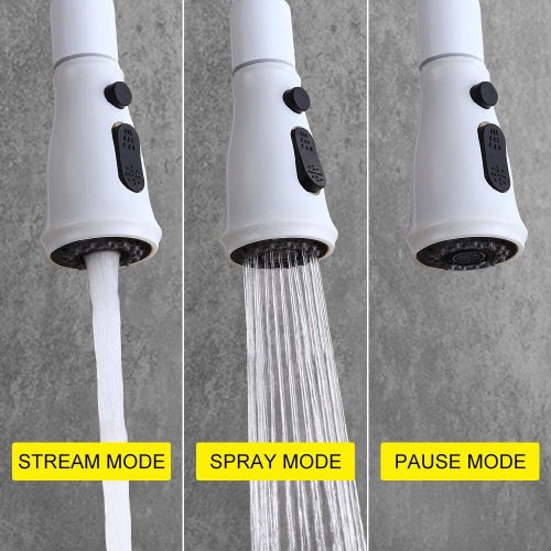 MoonSun Kitchen Faucet with Pull Out Sprayer White