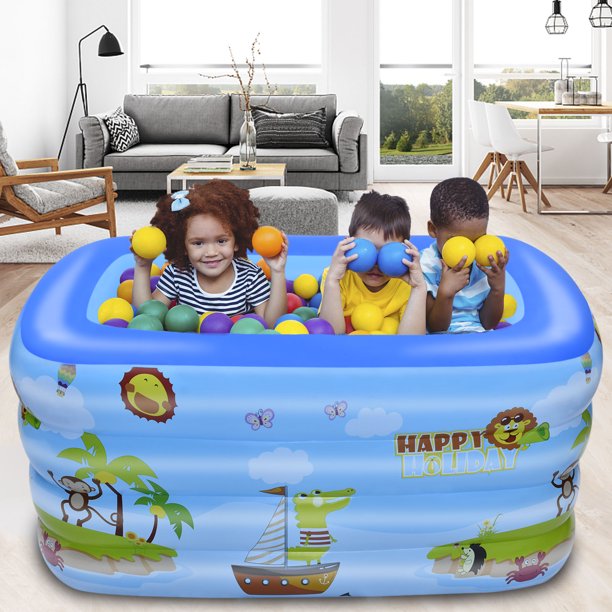 MoonSun Square Inflatable Swimming Pool for kids adults, 70.8"x55"x23.6" Family Full-Sized Lounge Pool for Outdoor Garden Backyard Ground,Unisex