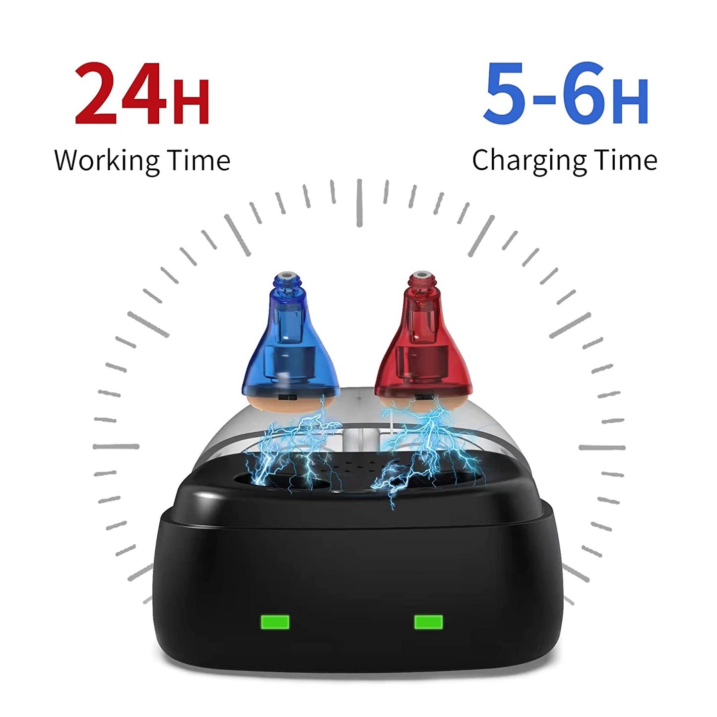 MOONSUN Hearing Amplifier for Seniors, Rechargeable Sound Hearing Amplifier with Noise Reducation, Including Charging Case, for Adults and Senior, A Pair