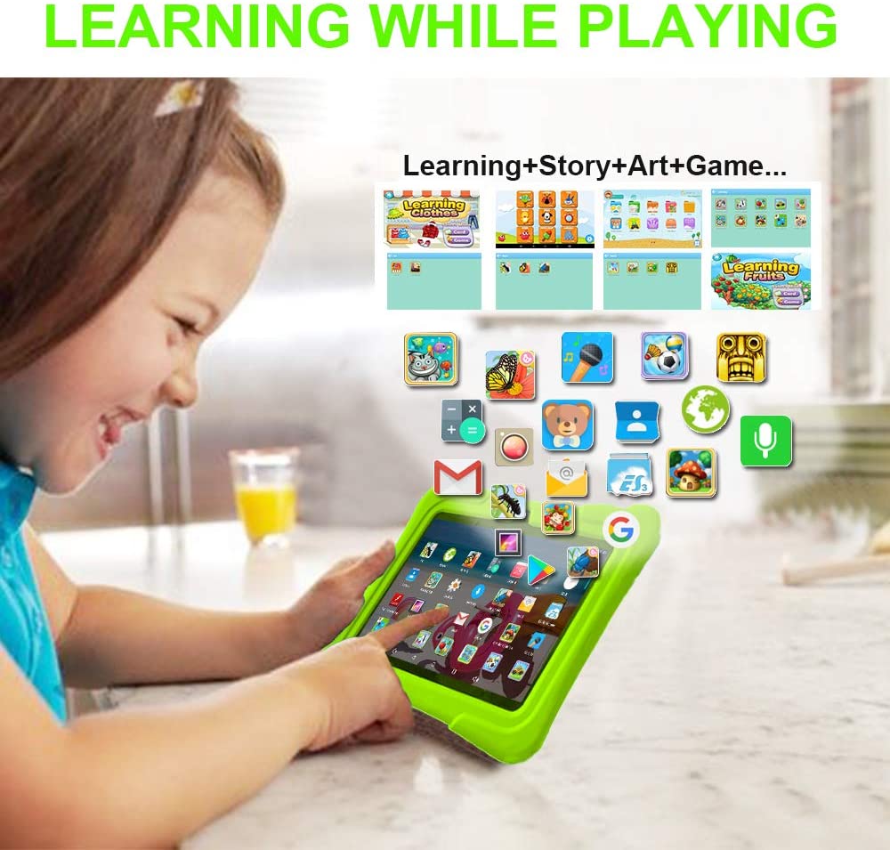 Kids Learning Android Tablet, 4GB RAM, 32GB ROM, Android 11, IPS HD Display, 7” Kids Tablet, Blue