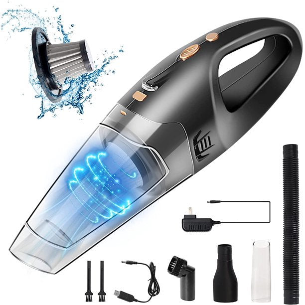 Portable Car Vacuum Cleaner, Handheld Cordless Rechargeable Car Vacuum, for Home, Car, Office Travel Cleaning, Black