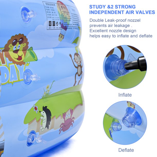 MoonSun Square Inflatable Swimming Pool for kids adults, 82.6"x55"x25.5" Family Full-Sized Lounge Pool for Outdoor Garden Backyard Ground,Unisex