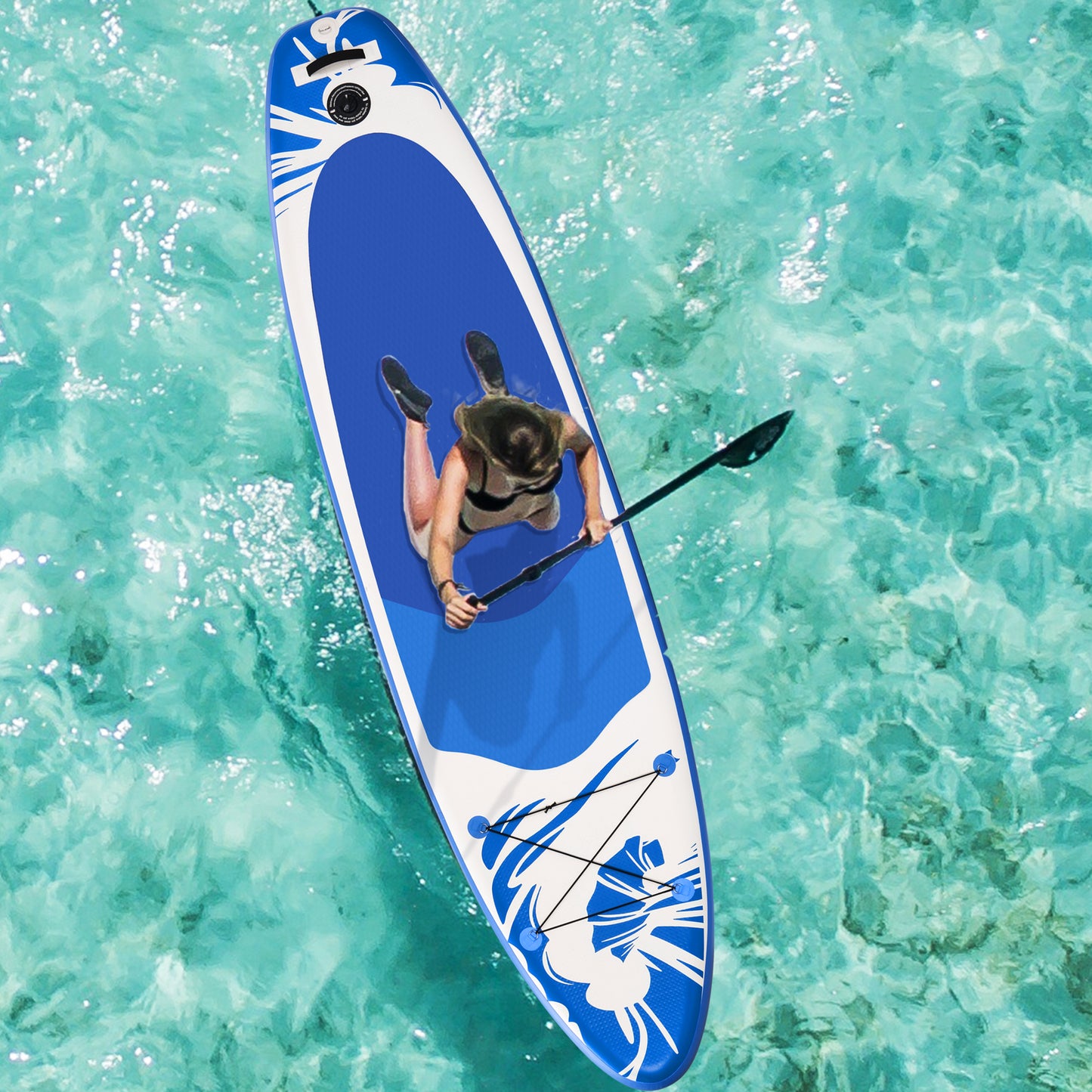 MOONSUN Inflatable Stand Up Paddle Board 10' x 30'' x 6'' Ultra-Light SUP, Non-Slip Deck, Premium SUP Accessories, Bottom Fin for Paddling, Leash, Hand Pump and Backpack, Youth & Adult Standing Boat