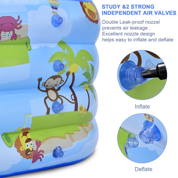 MoonSun Square Inflatable Swimming Pool for kids adults, 70.8"x55"x23.6" Family Full-Sized Lounge Pool for Outdoor Garden Backyard Ground,Unisex