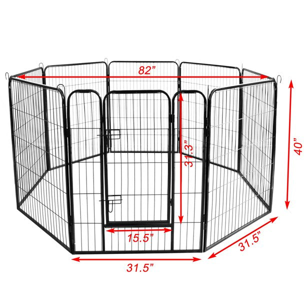 Moonsun Dog Pet Frame Fence ,Heavy Duty Large Indoor Metal Puppy Dog Run Fence / Iron Pet Dog Playpen, Strong Metal Frame Kennel Durable Indoor & Outdoor Kennel for Large Dogs