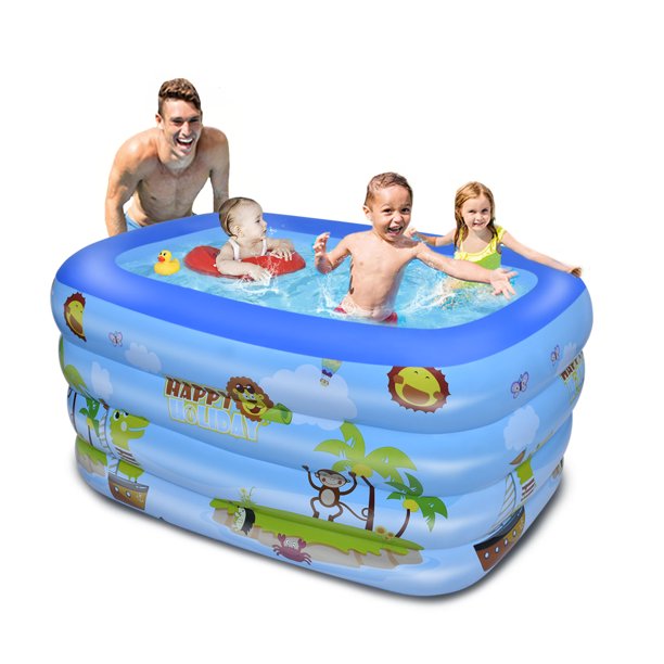 MoonSun Square Inflatable Swimming Pool for kids adults, 70.8"x55"x23.6" Family Full-Sized Lounge Pool for Outdoor Garden Backyard Ground,Unisex