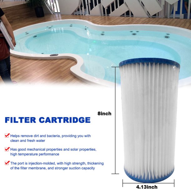 2 Pcs Swimming Pool Pump Filter Element, Easy Set Swimming Pool Type A/C Filter Replacement Cartridges Pack, Filter Cartridges for Pool Cleaning Swimming Pool Filter Pumps Accessories