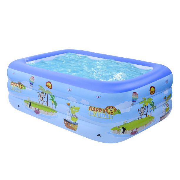 MoonSun Square Inflatable Swimming Pool for kids adults, 82.6"x55"x25.5" Family Full-Sized Lounge Pool for Outdoor Garden Backyard Ground,Unisex