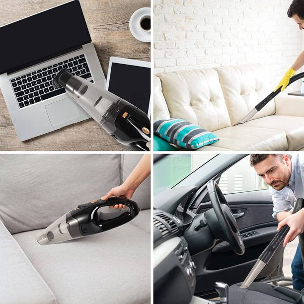 Portable Car Vacuum Cleaner, Handheld Cordless Rechargeable Car Vacuum, for Home, Car, Office Travel Cleaning, Black