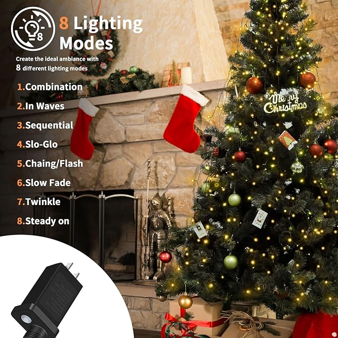 Christmas Tree Lights, 592LED 16 Lines Christmas Lights for Tree 8 Modes for 8ft-10ft Christmas Tree,Indoor Outdoor Christmas Decorations
