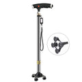 Father's Day Gift Walking Cane for Men Women, 10 Levels Adjustable Cane for Seniors with Led Lights, Aluminum Alloy Heavy Duty Free Standing Cane for Walking, Rubber Base