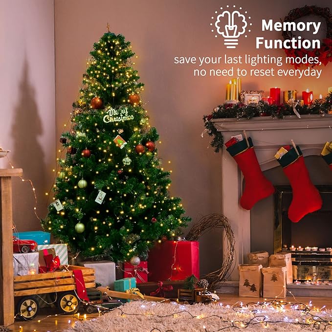 Christmas Tree Lights, 592LED 16 Lines Christmas Lights for Tree 8 Modes for 8ft-10ft Christmas Tree,Indoor Outdoor Christmas Decorations