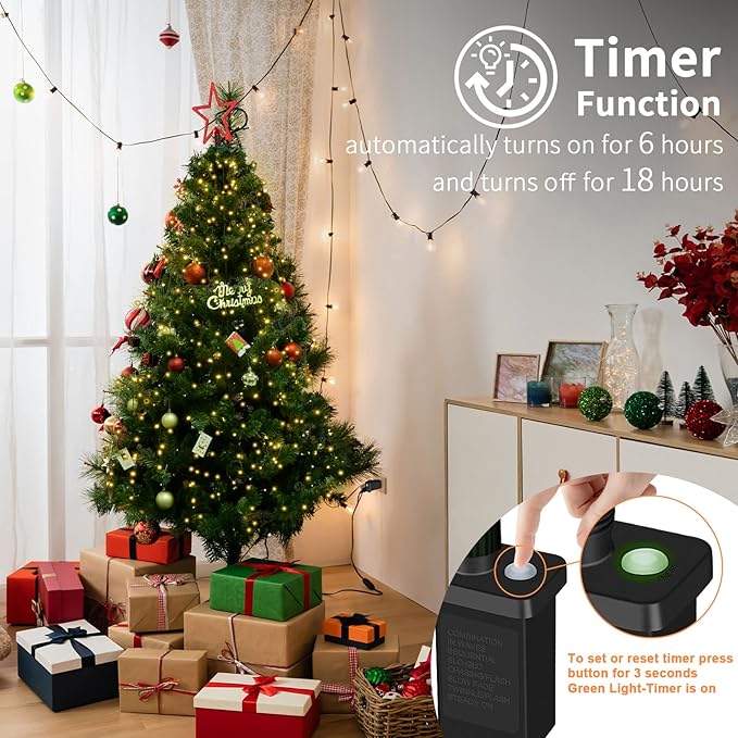 Christmas Tree Lights, 592LED 16 Lines Christmas Lights for Tree 8 Modes for 8ft-10ft Christmas Tree,Indoor Outdoor Christmas Decorations