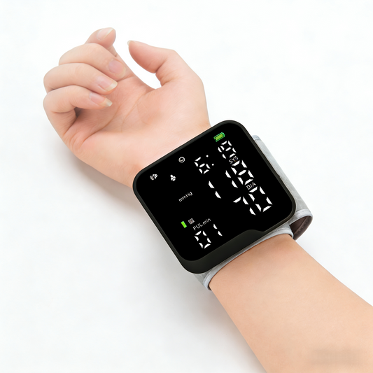 Automatic Wrist Blood Pressure Monitor with Large Display and Adjustable Cuff for Home & Travel Use