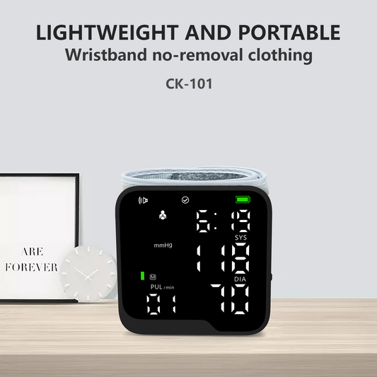 Automatic Wrist Blood Pressure Monitor with Large Display and Adjustable Cuff for Home & Travel Use