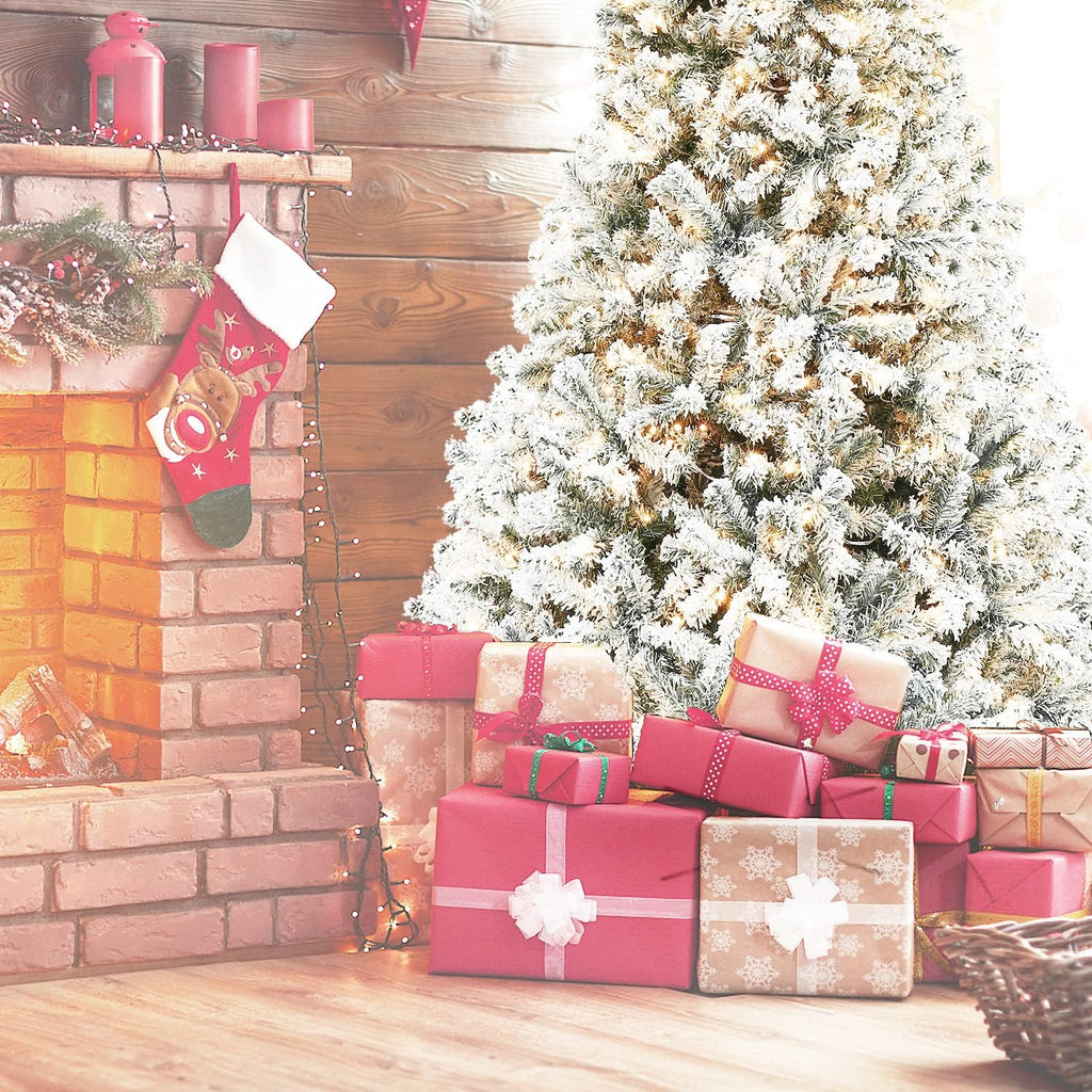 5ft Pre-lit Snow Flocked Artificial Christmas Tree Holiday Decoration w/ Metal Stand