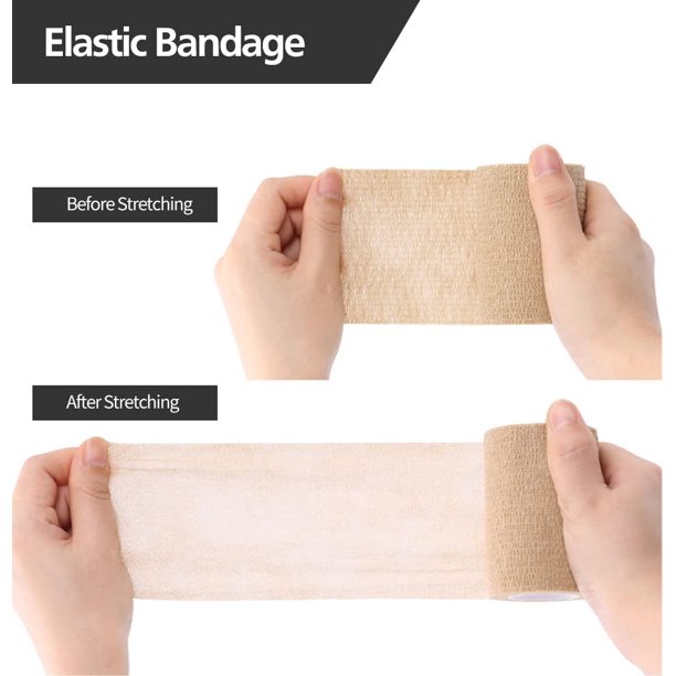 MoonSun Self Adhesive Bandage Wrap, 4 inch x 5 Yards Wide Self Adherent Cohesive Wrap Bandages Elastic Waterproof Breathable Self Adhesive Bandage, Sports Tape, Vet Wrap for Pet 12 Rolls